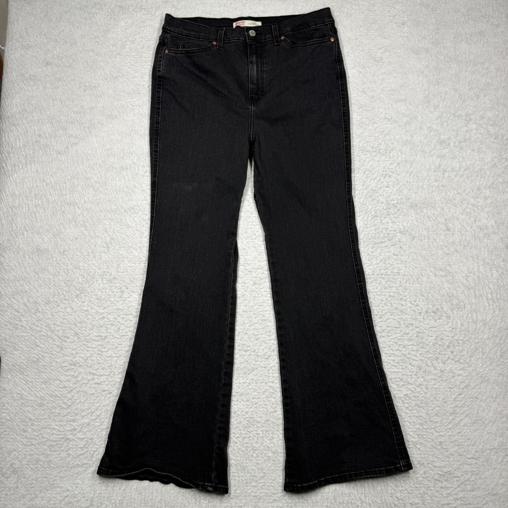 Signature by Levi Strauss & Co High Rise Flare Jeans‎ Black Women's Size 8 31x29